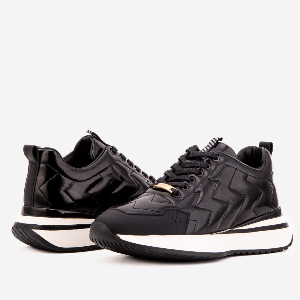 The Veneto Black Leather Sneaker - Vinci Leather