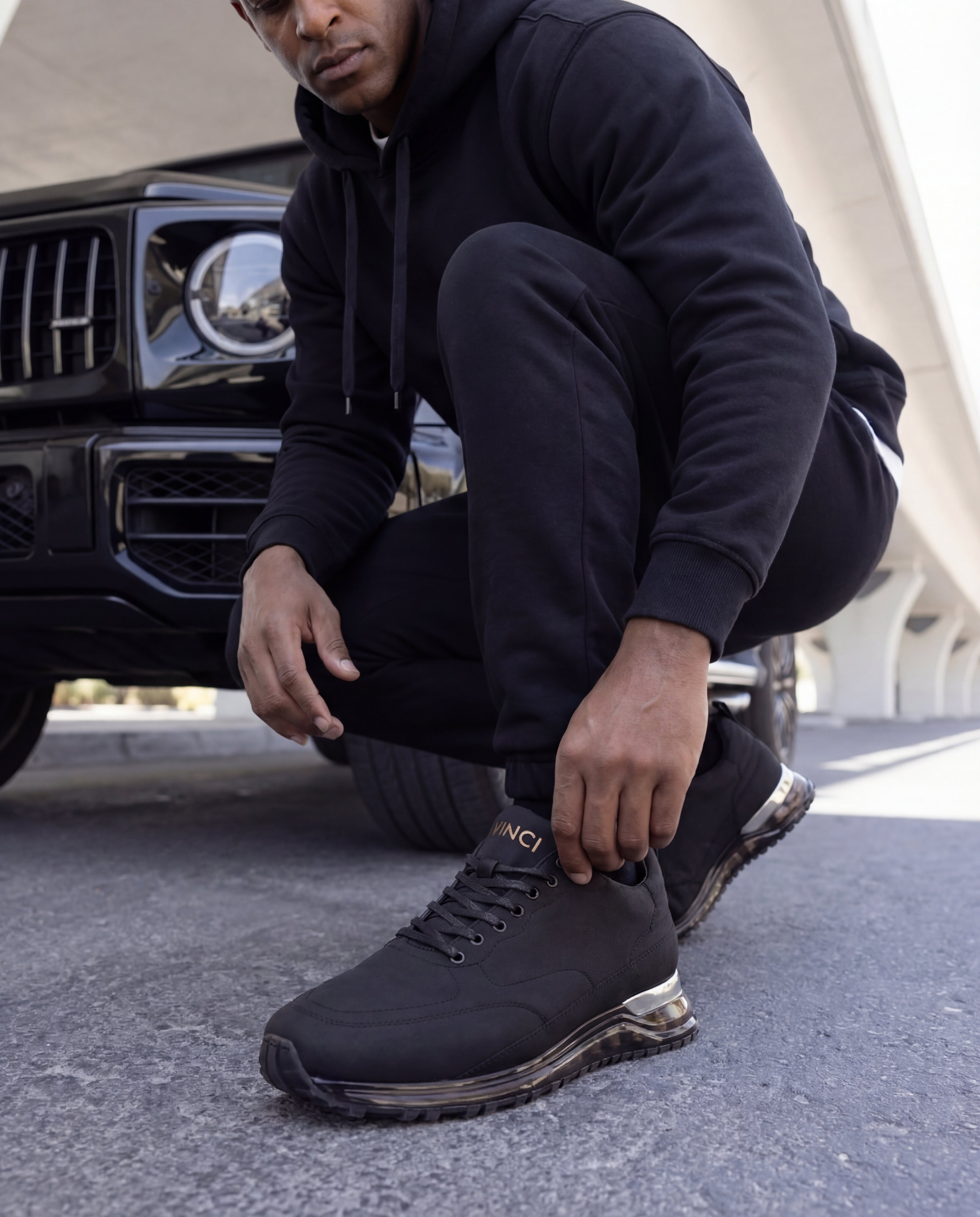 The Lexington Black Sneaker - Vinci Leather