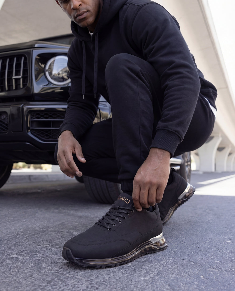 The Lexington Black Sneaker - Vinci Leather