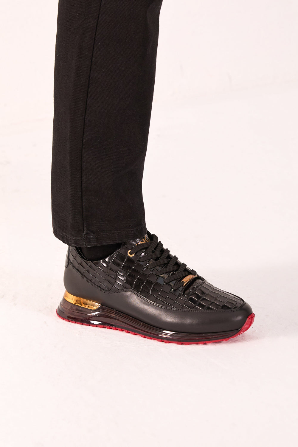 The Marseille Black Leather Sneaker - Vinci Leather