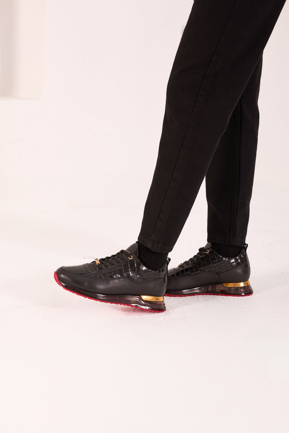 The Marseille Black Leather Sneaker - Vinci Leather