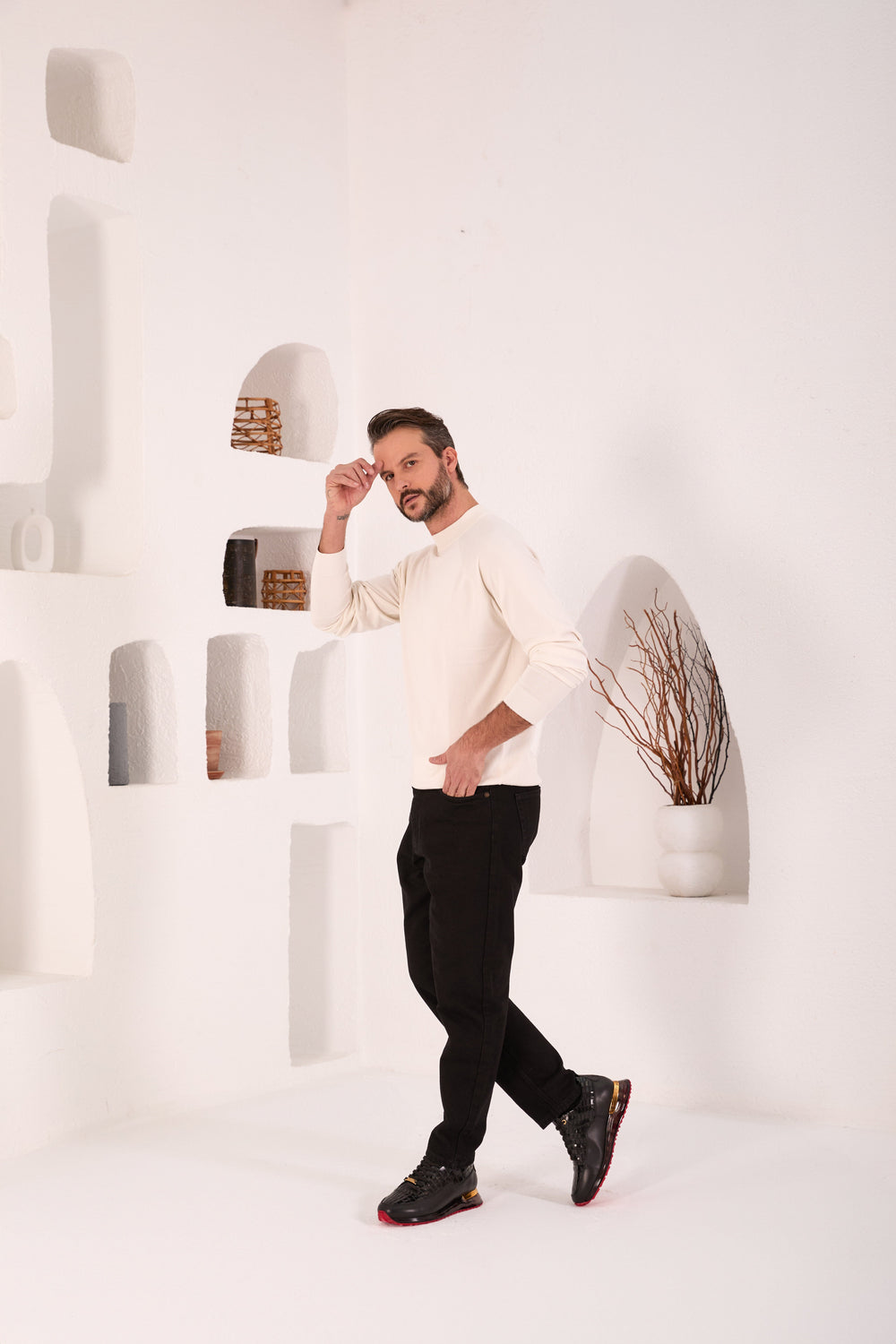 The Marseille Black Leather Sneaker - Vinci Leather