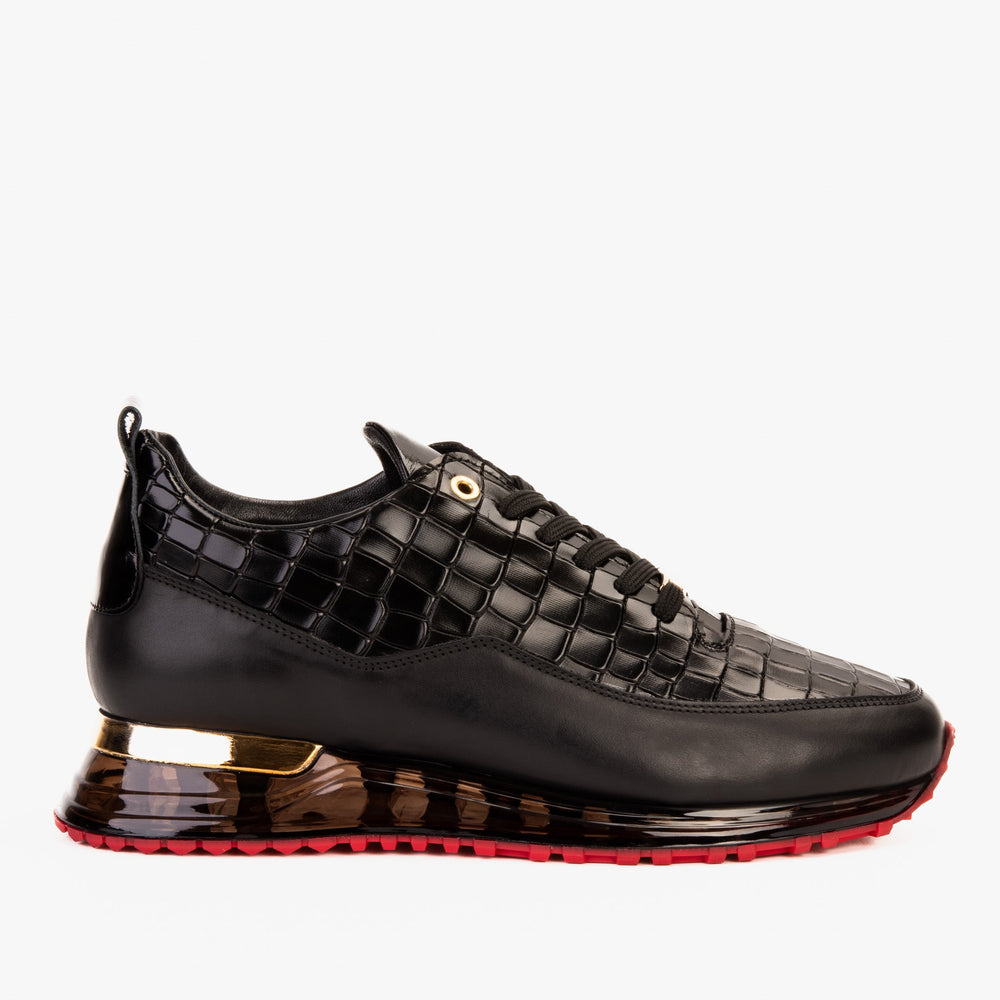The Marseille Black Leather Sneaker - Vinci Leather