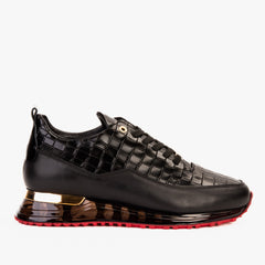 The Marseille Black Leather Sneaker - Vinci Leather