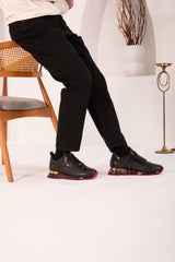 The Marseille Black Leather Sneaker - Vinci Leather