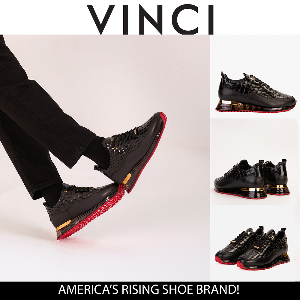 The Marseille Black Leather Sneaker - Vinci Leather