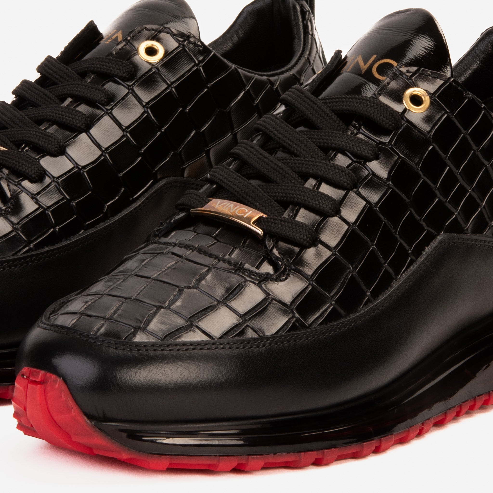 The Marseille Black Leather Sneaker - Vinci Leather