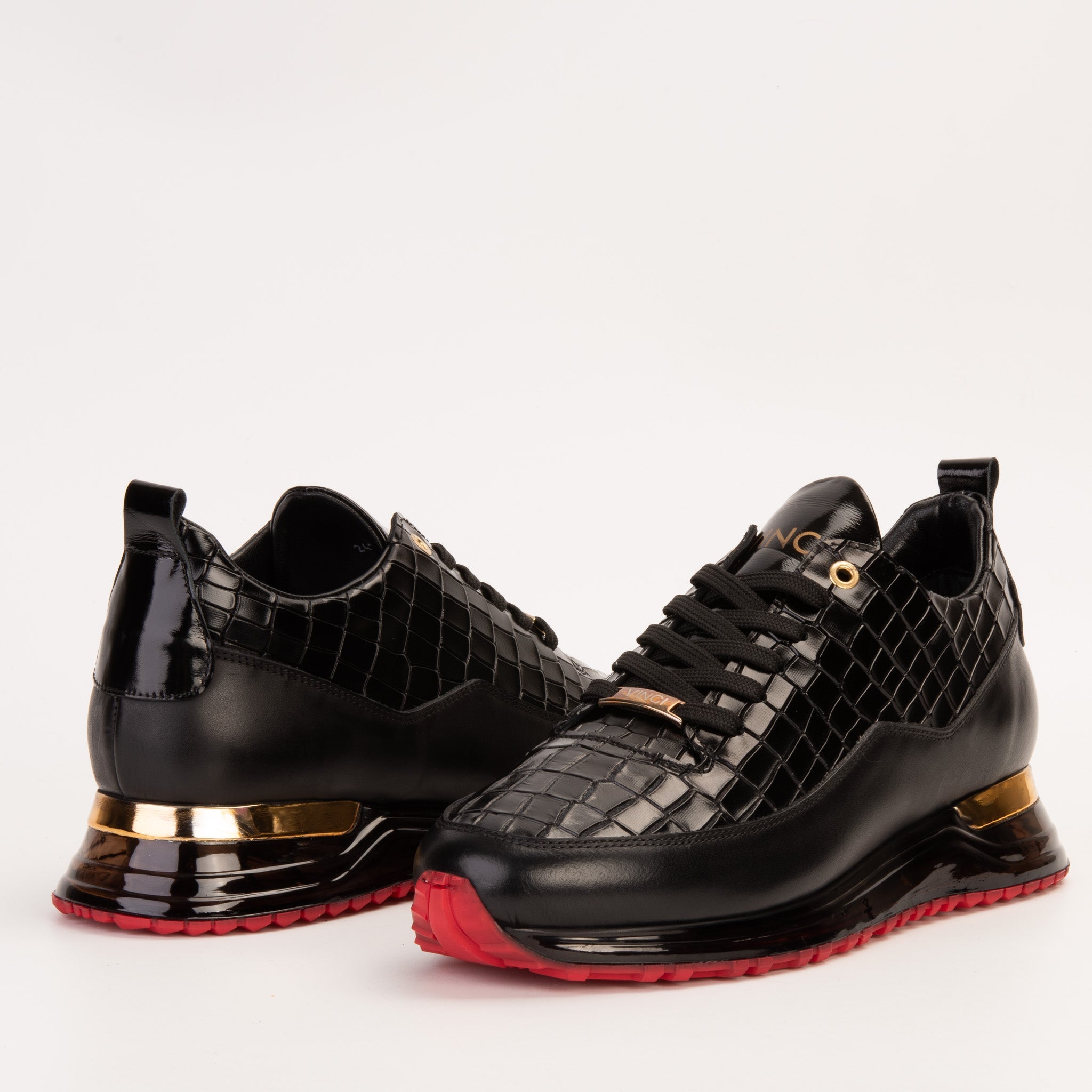 The Marseille Black Leather Sneaker - Vinci Leather