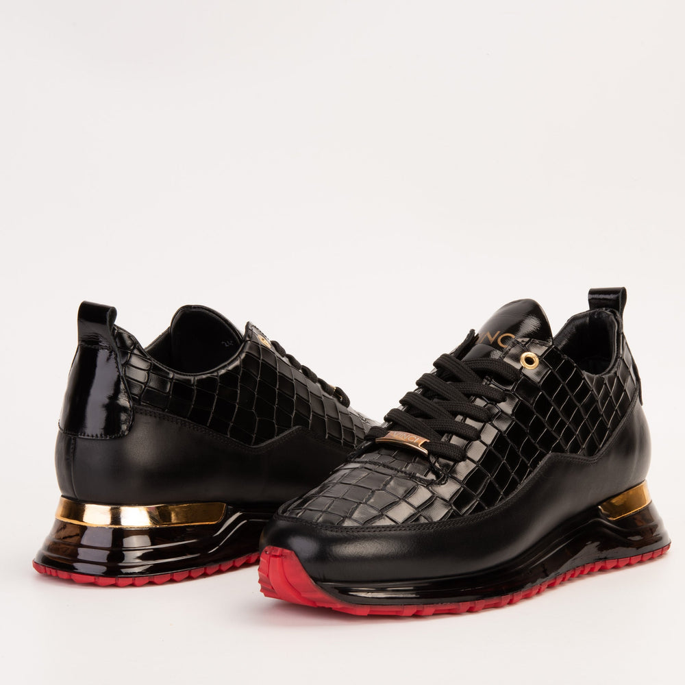 The Marseille Black Leather Sneaker - Vinci Leather
