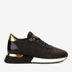 The Majesty Black Gold Leather Sneaker - Vinci Leather