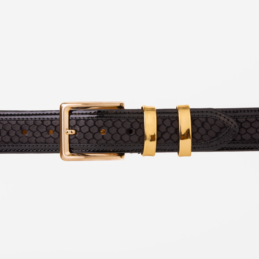The Monarch Black Leather Belt - Vinci Leather
