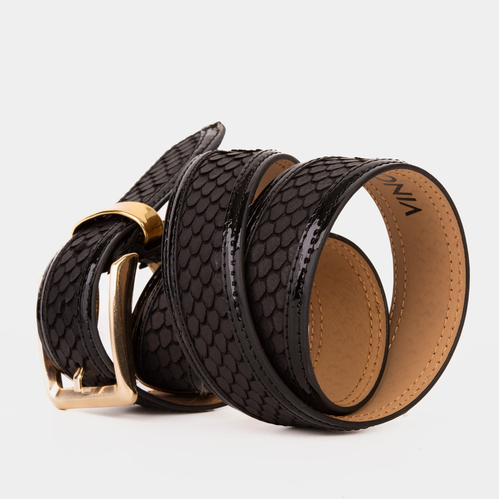 The Monarch Black Leather Belt - Vinci Leather