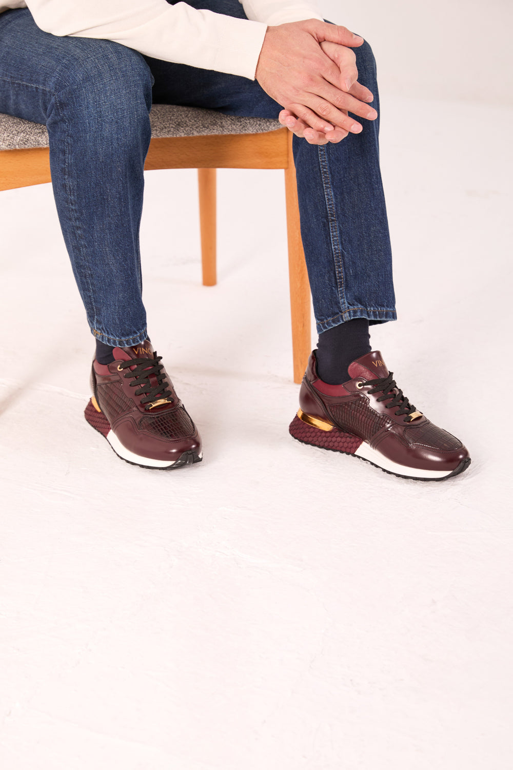 The Empire Burgundy Leather Sneaker - Vinci Leather