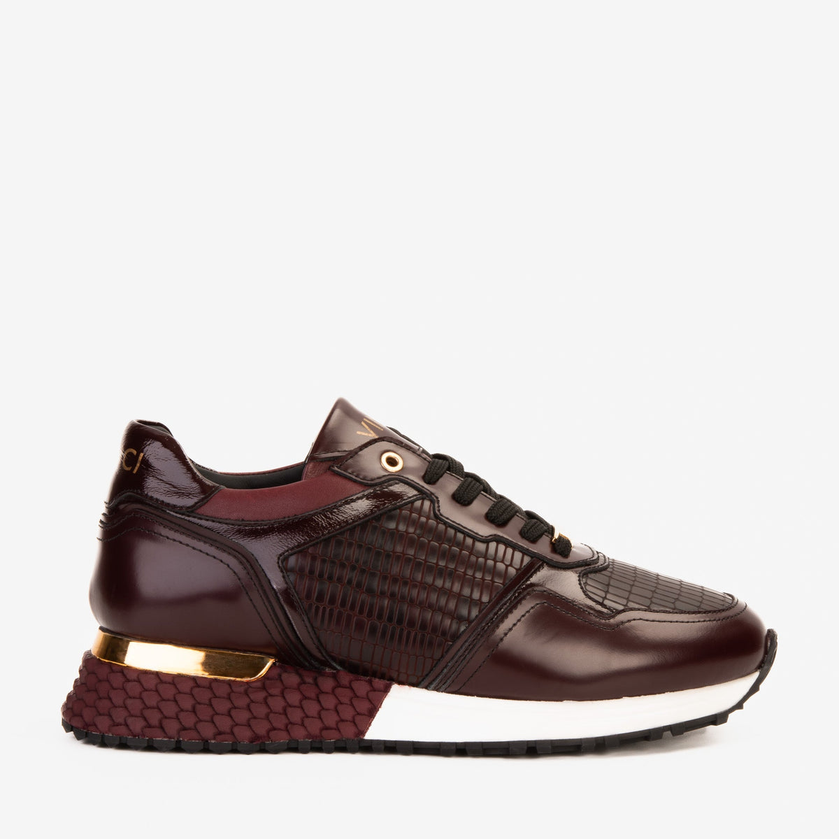 The Empire Burgundy Leather Sneaker - Vinci Leather