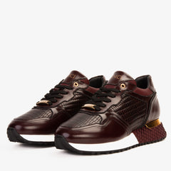 The Empire Burgundy Leather Sneaker - Vinci Leather