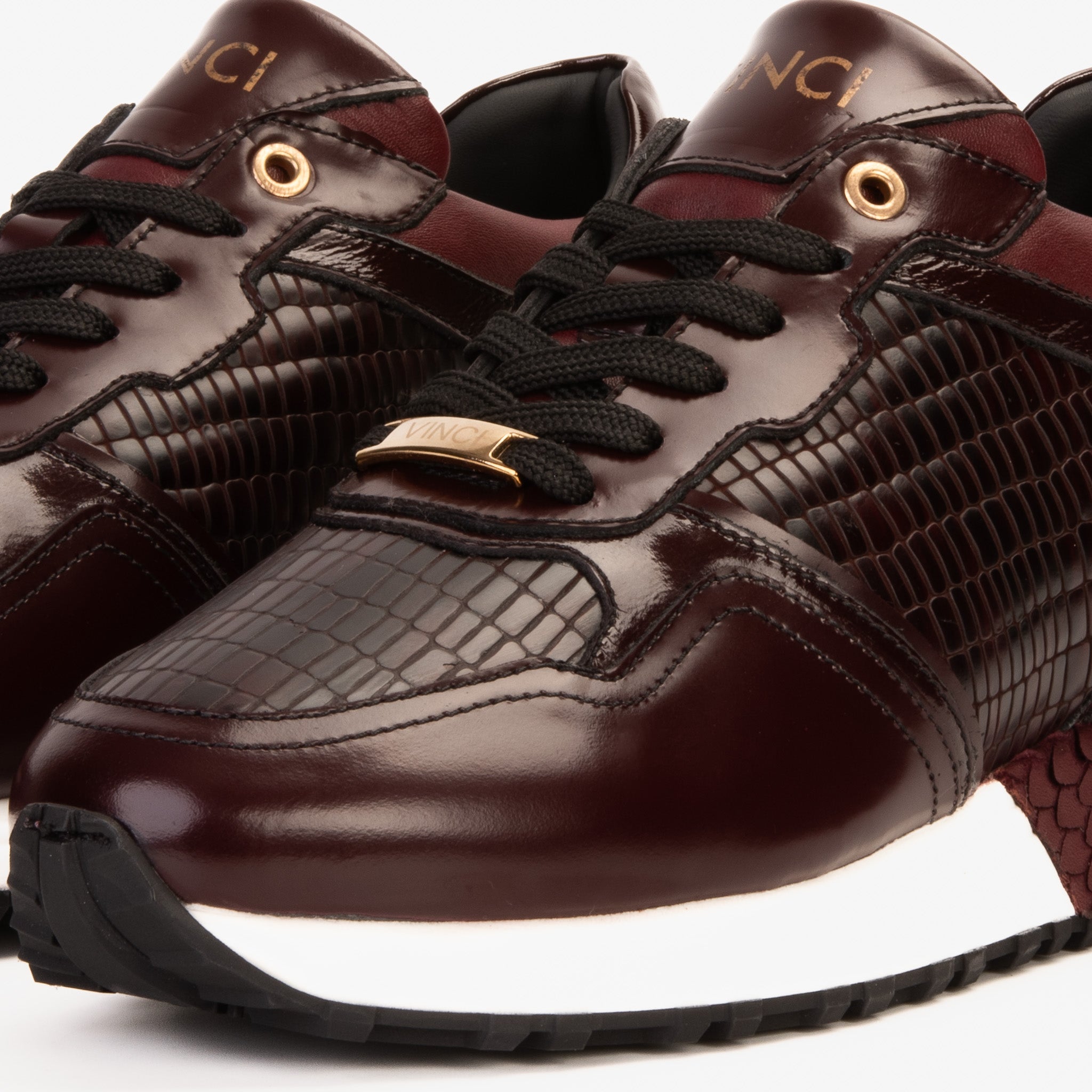 The Empire Burgundy Leather Sneaker - Vinci Leather