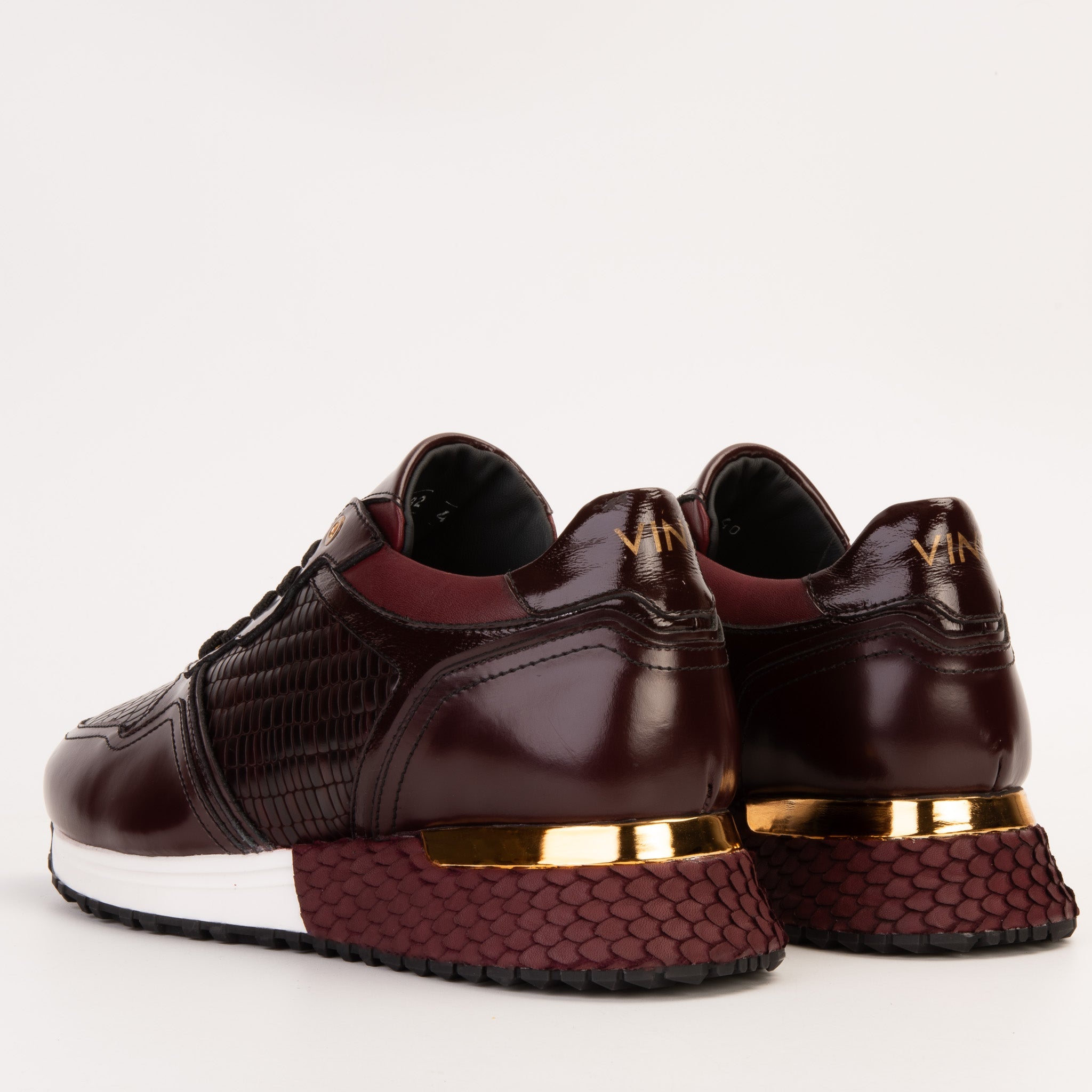 The Empire Burgundy Leather Sneaker - Vinci Leather