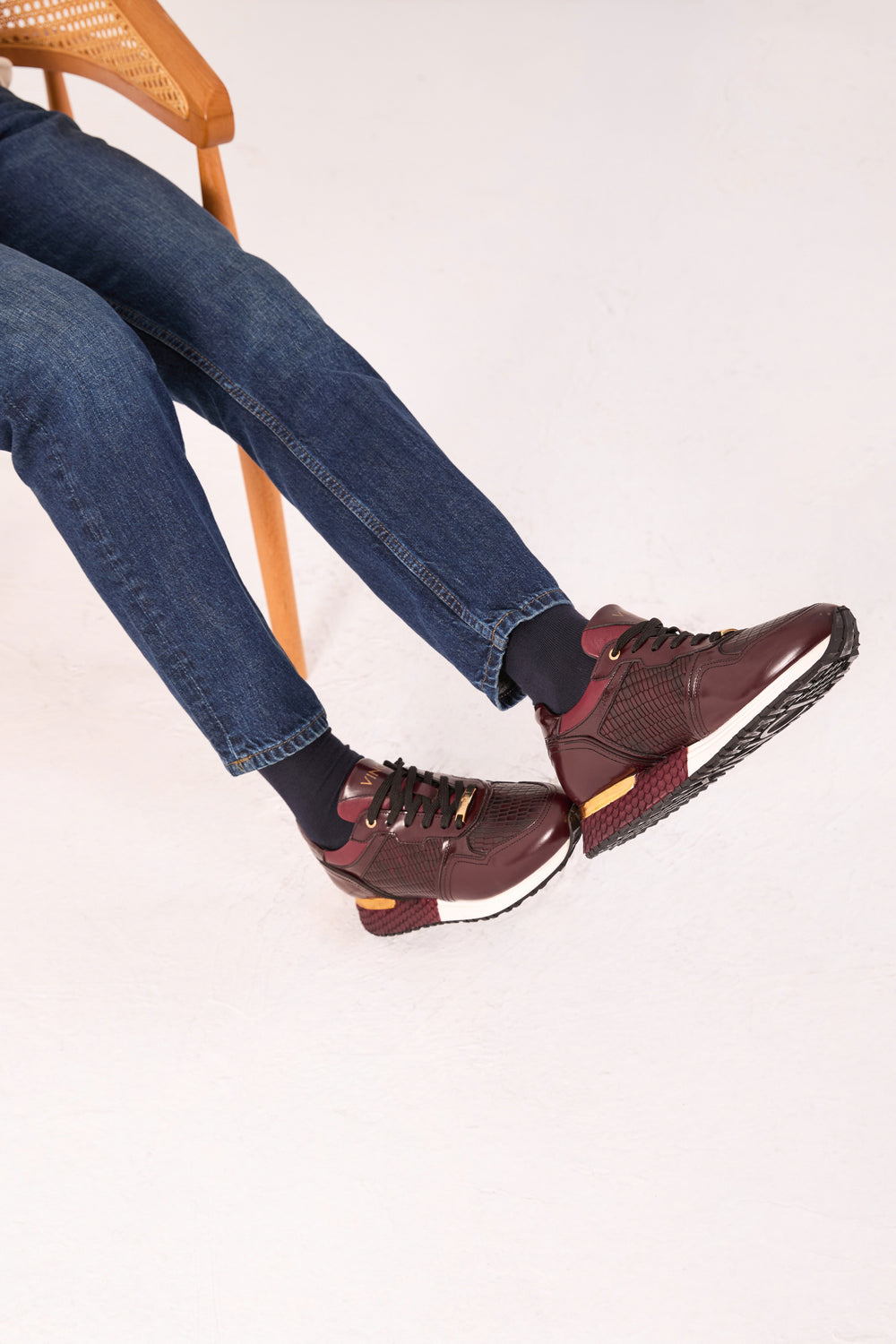 The Empire Burgundy Leather Sneaker - Vinci Leather