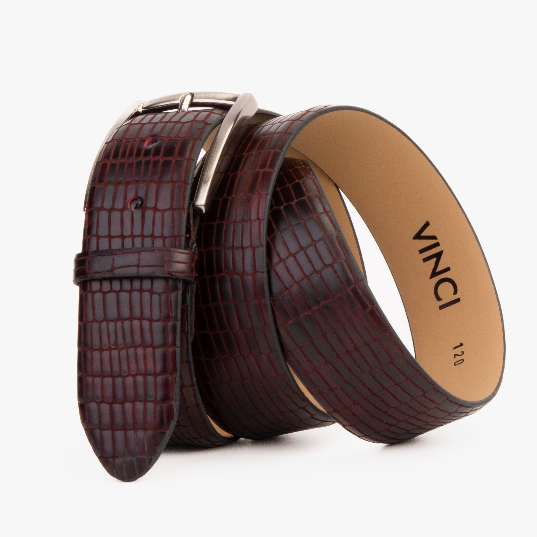The Empire Burgundy Leather Belt - Vinci Leather