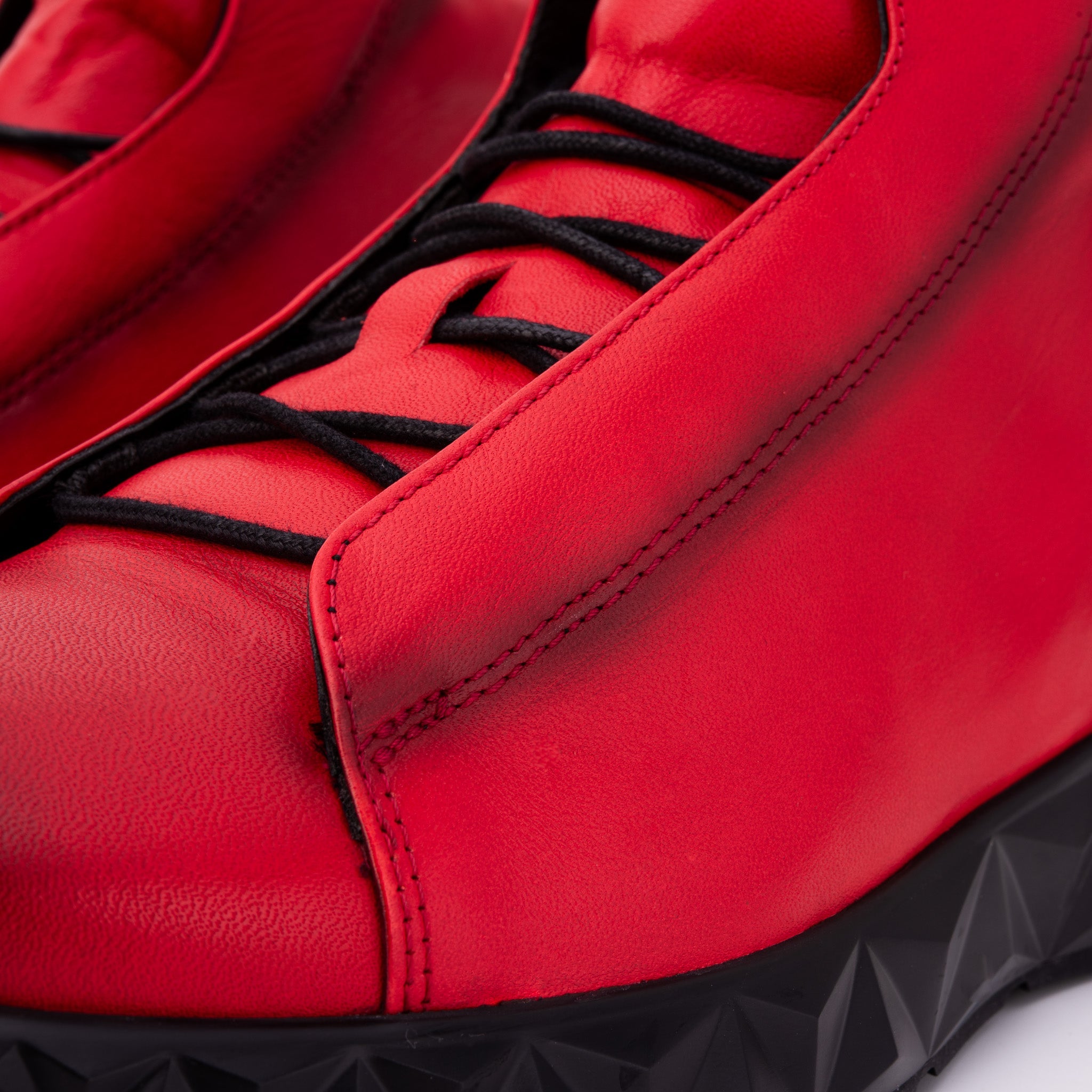 The Vertex Red Leather Men's Sneaker - Vinci Leather