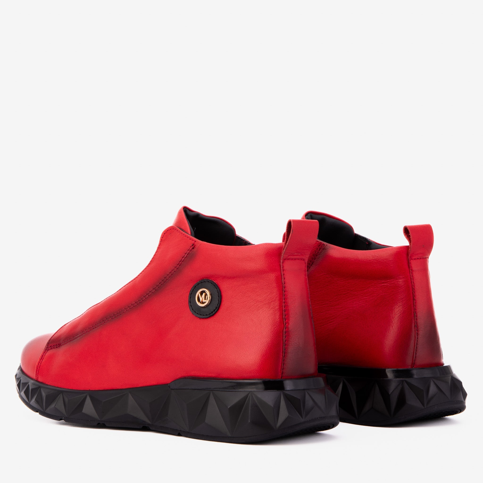 The Vertex Red Leather Men's Sneaker - Vinci Leather