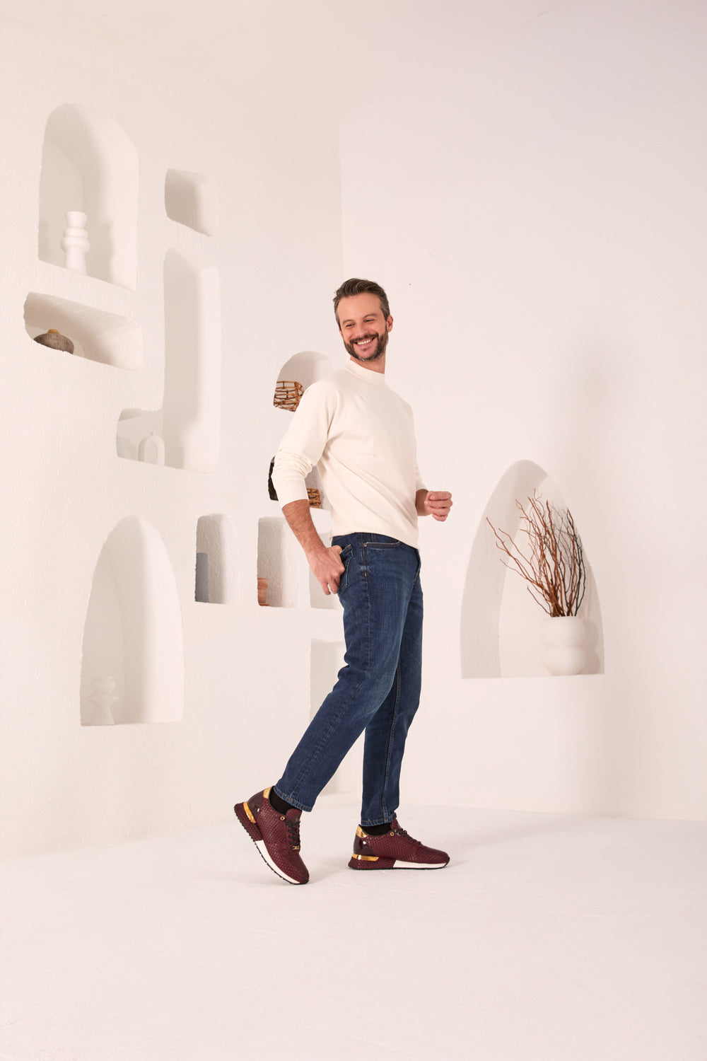 The Majesty Burgundy Leather Sneaker - Vinci Leather