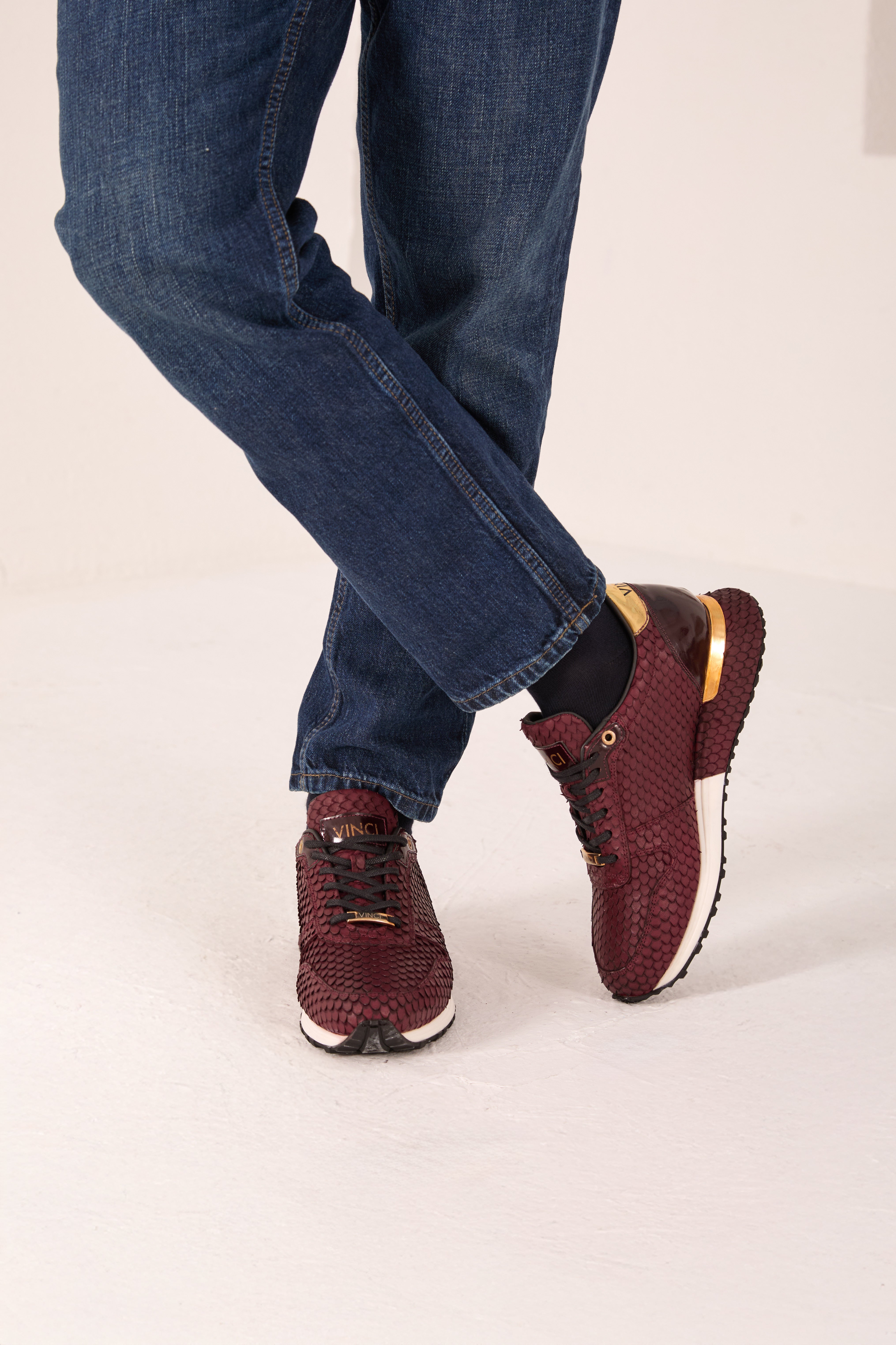 The Majesty Burgundy Leather Sneaker - Vinci Leather