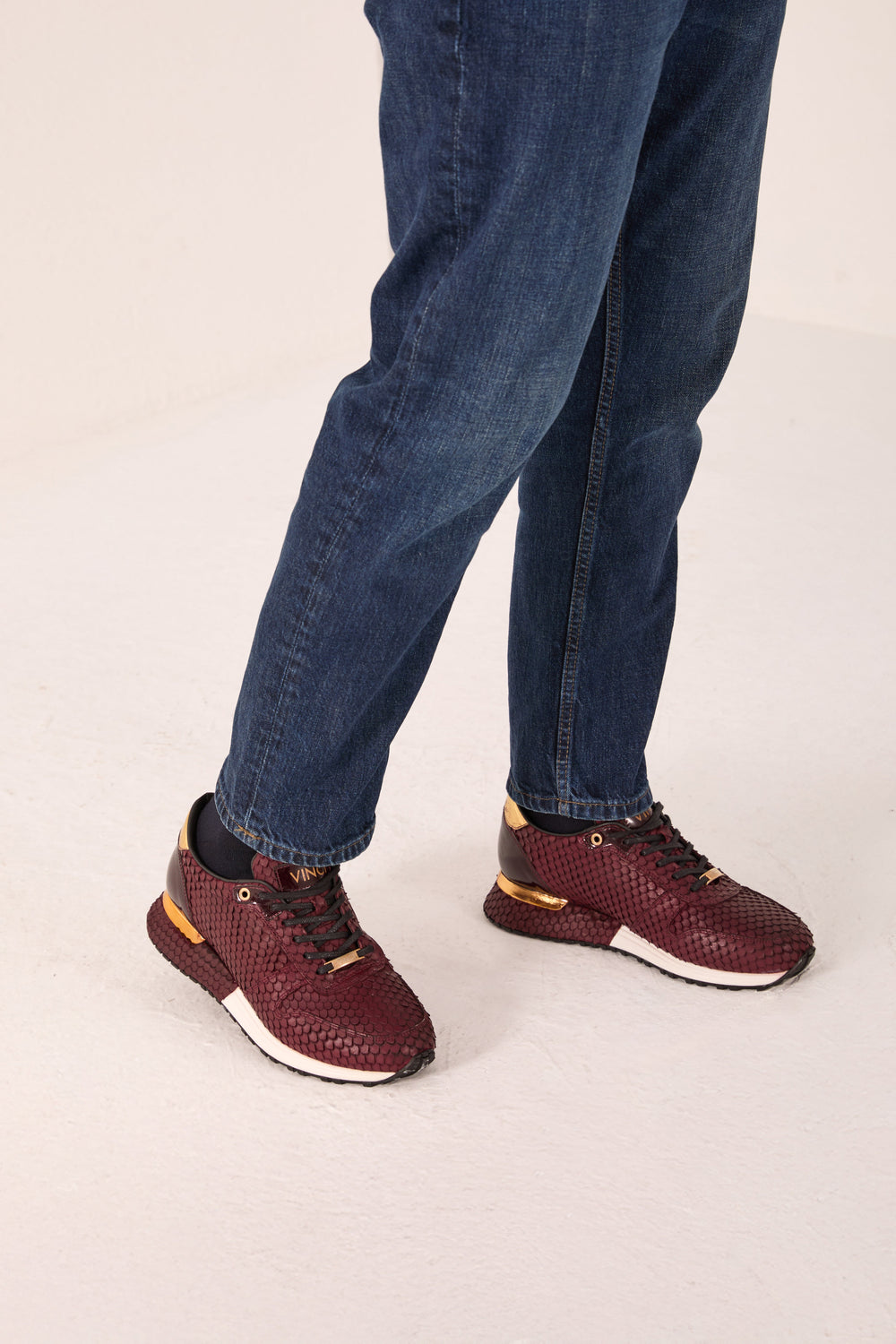 The Majesty Burgundy Leather Sneaker - Vinci Leather