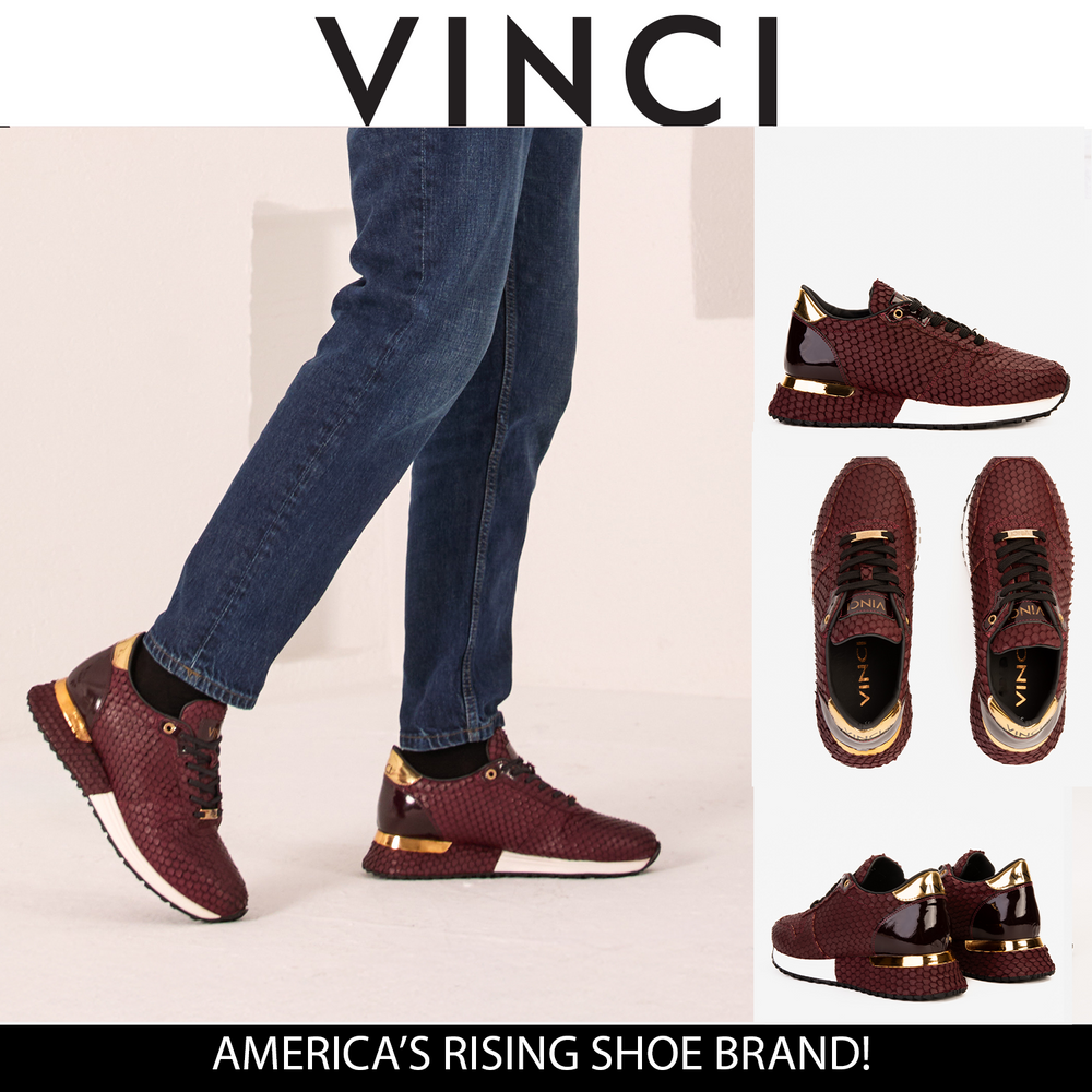 The Majesty Burgundy Leather Sneaker - Vinci Leather