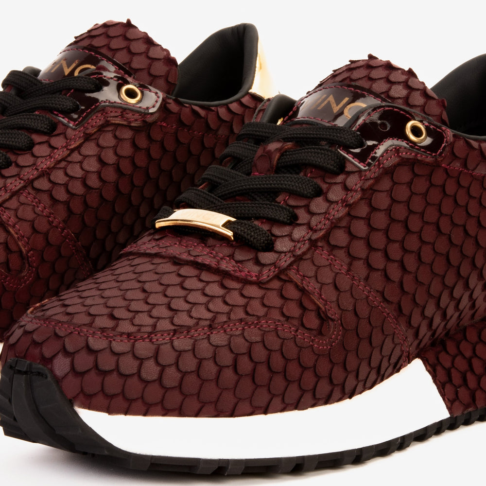 The Majesty Burgundy Leather Sneaker - Vinci Leather