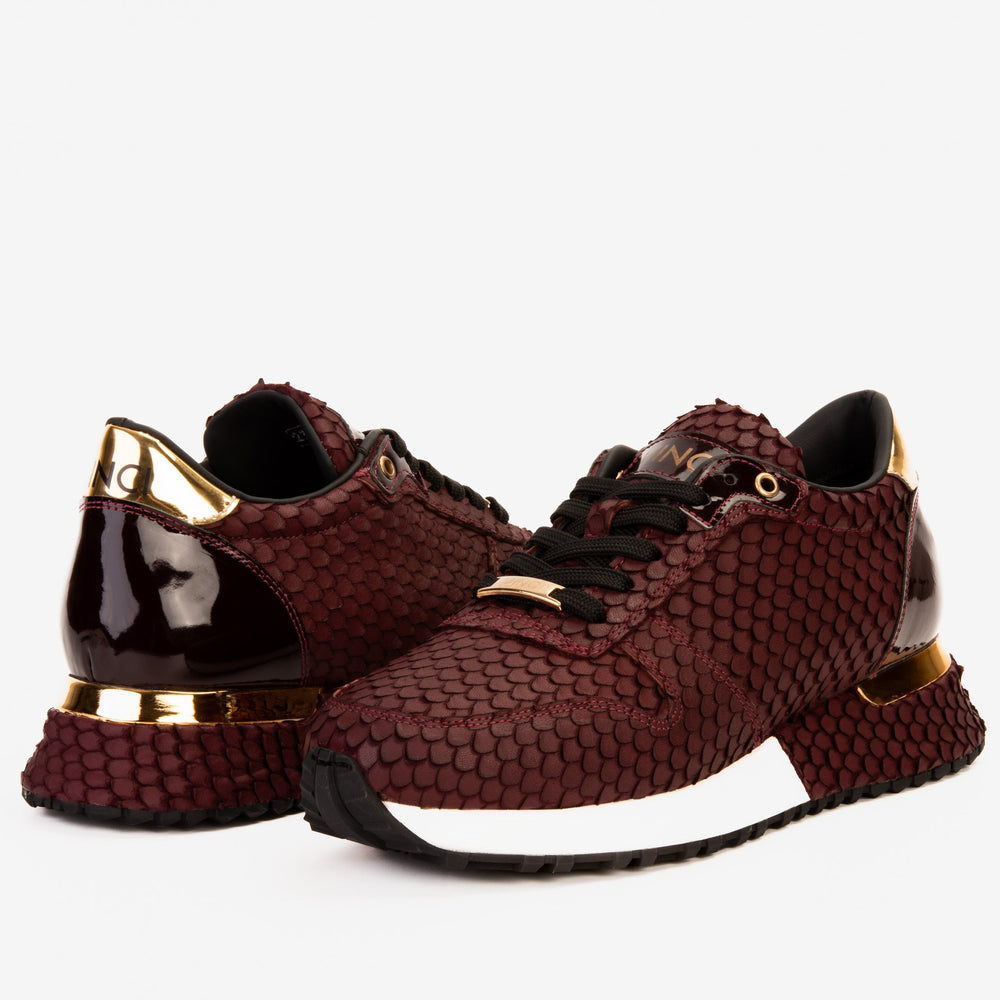 The Majesty Burgundy Leather Sneaker - Vinci Leather