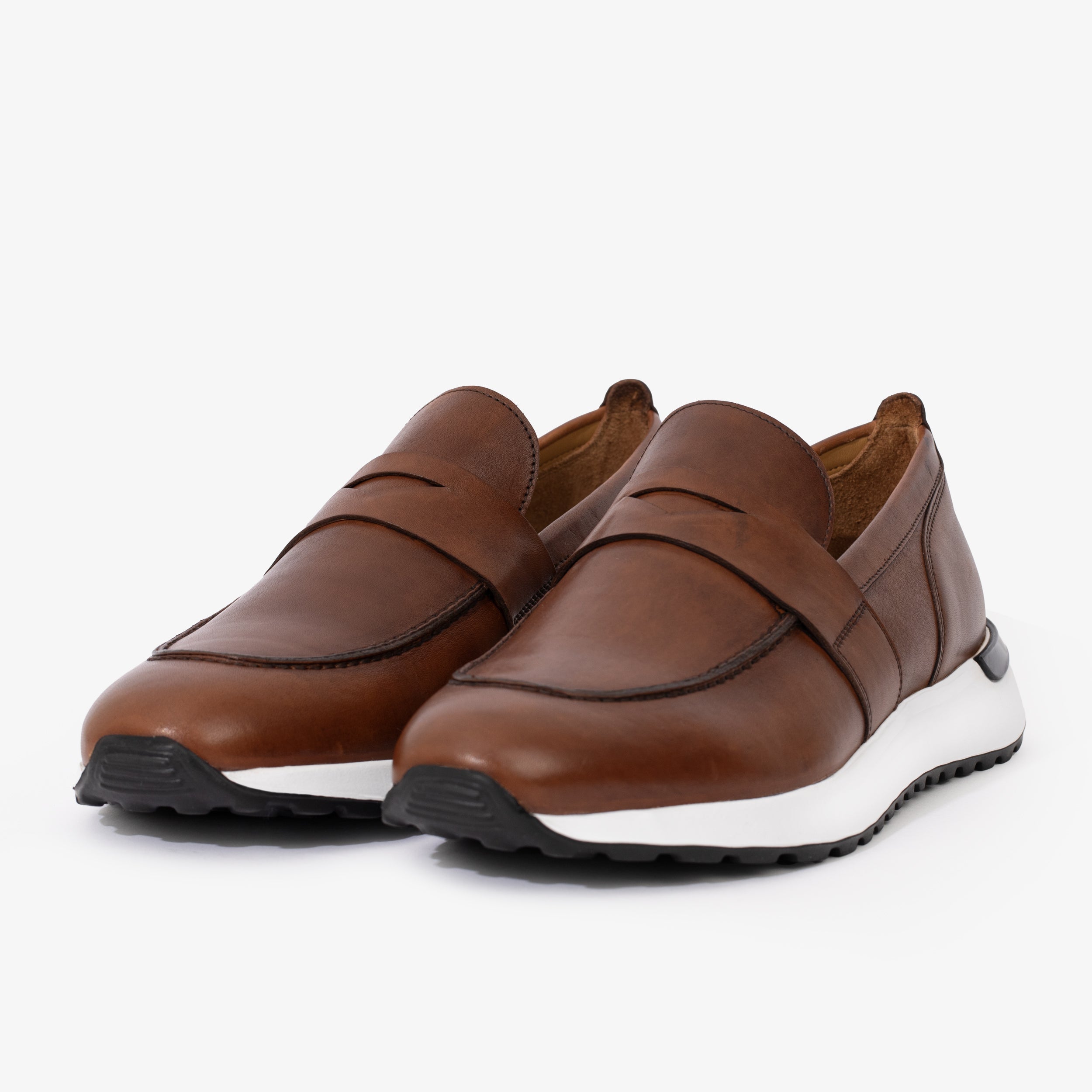The Lara Tan Leather Sneaker - Vinci Leather