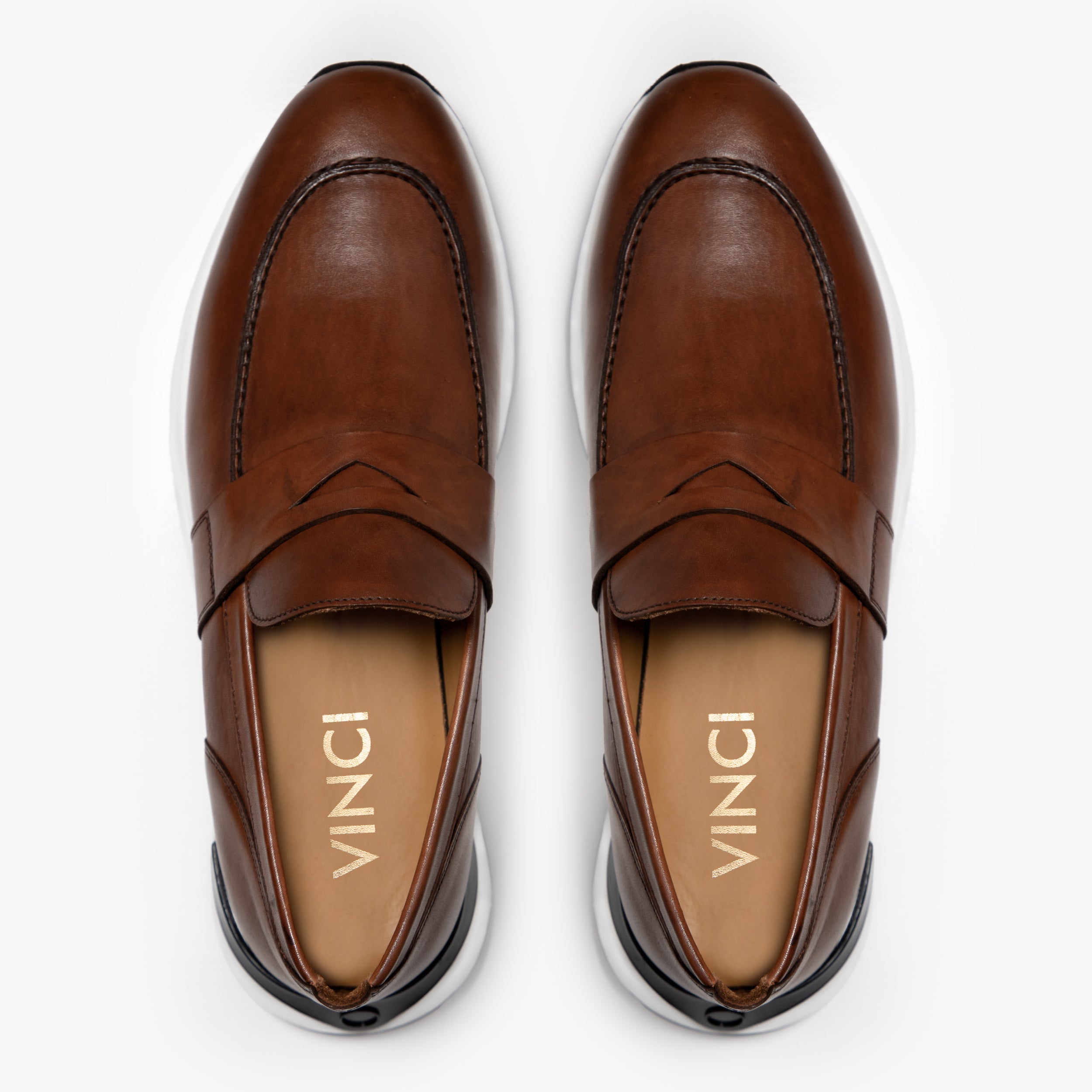 The Lara Tan Leather Sneaker - Vinci Leather