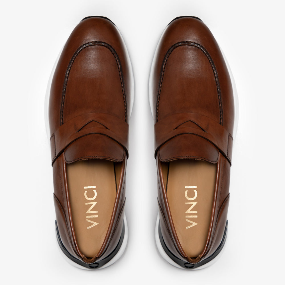 The Lara Tan Leather Sneaker - Vinci Leather