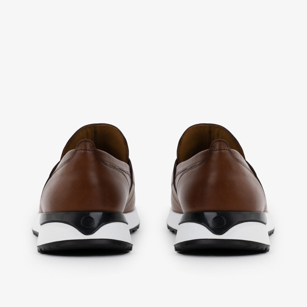 The Lara Tan Leather Sneaker - Vinci Leather
