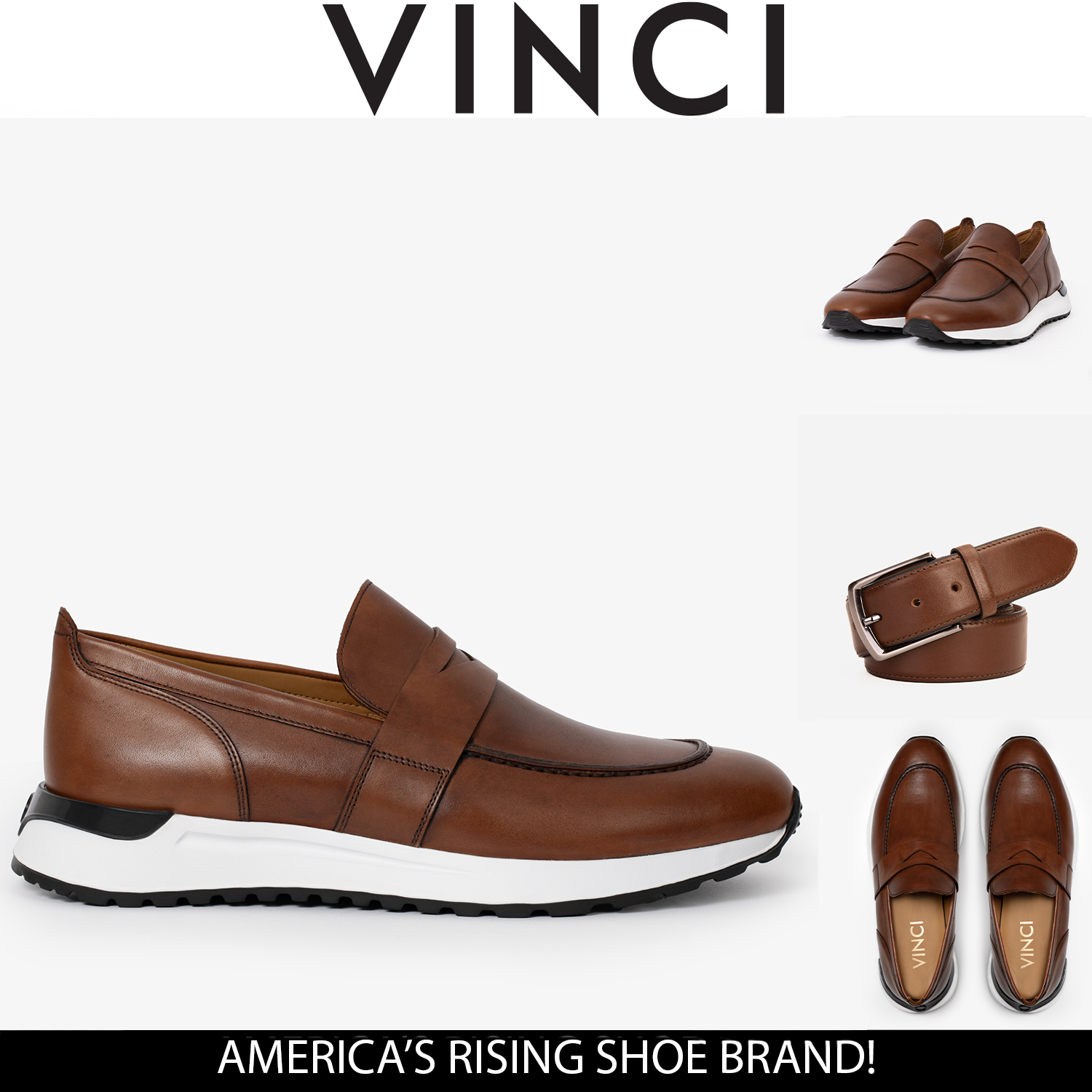 The Lara Tan Leather Sneaker - Vinci Leather