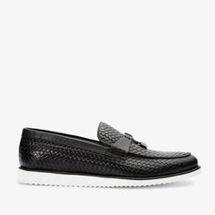 The Sperry Black Leather Tassel Loafer Shoe - Vinci Leather