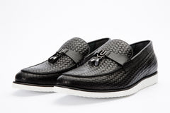 The Sperry Black Leather Tassel Loafer Shoe - Vinci Leather