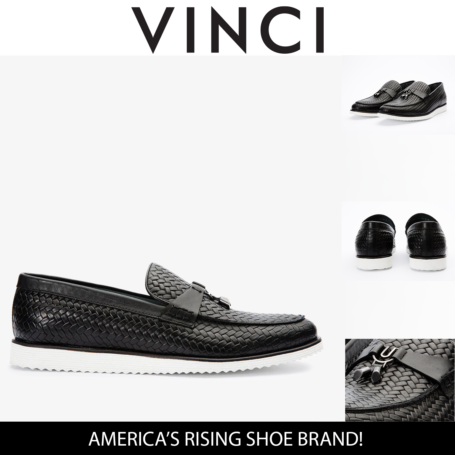 The Sperry Black Leather Tassel Loafer Shoe - Vinci Leather