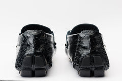 The Bologna Black Leather Bit Drive Loafer Shoe - Vinci Leather