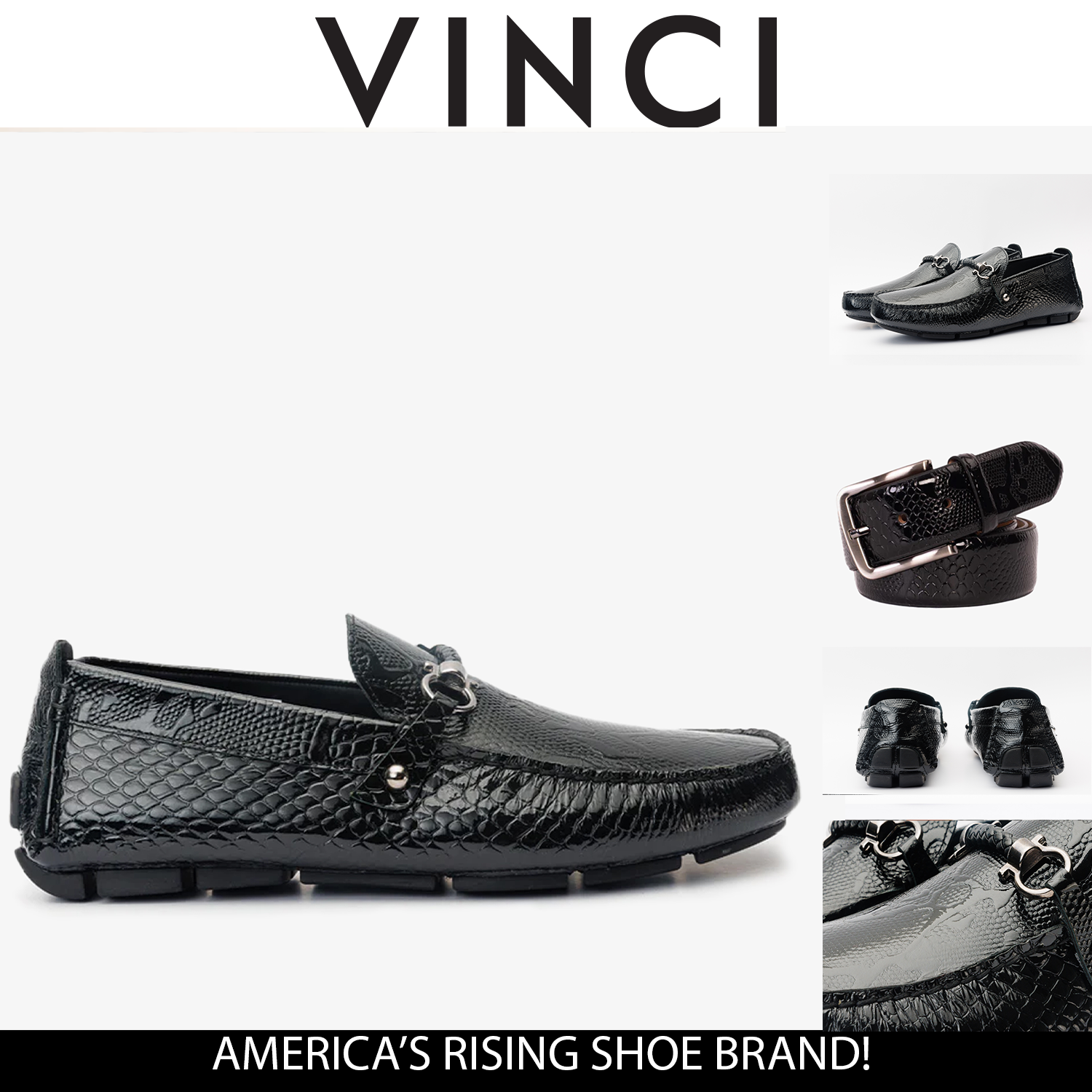 The Bologna Black Leather Bit Drive Loafer Shoe - Vinci Leather