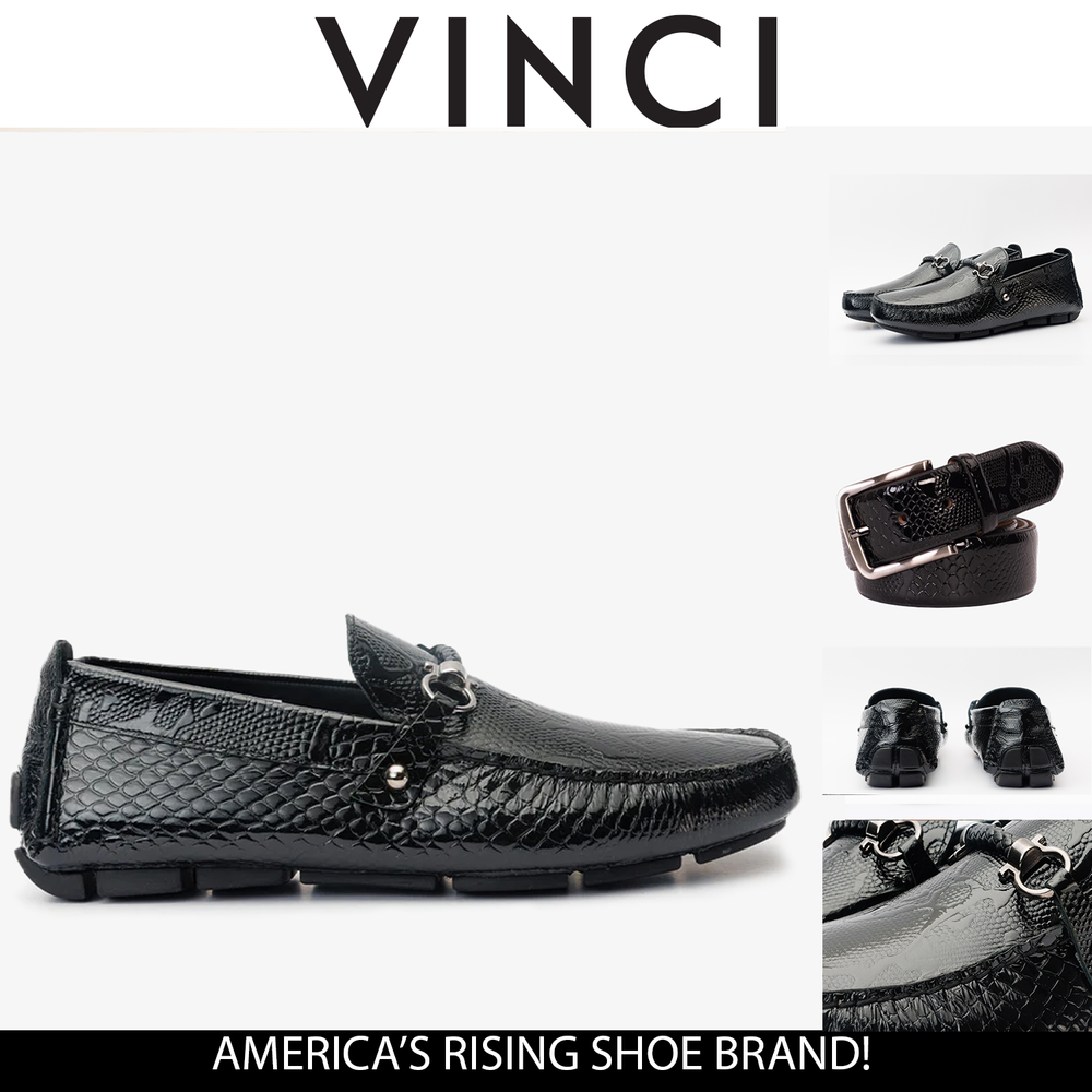 The Bologna Black Leather Bit Drive Loafer Shoe - Vinci Leather