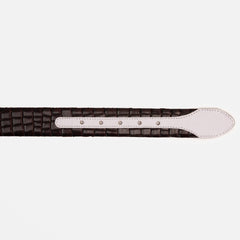 The Bellagio Brown White Leather Belt - Vinci Leather