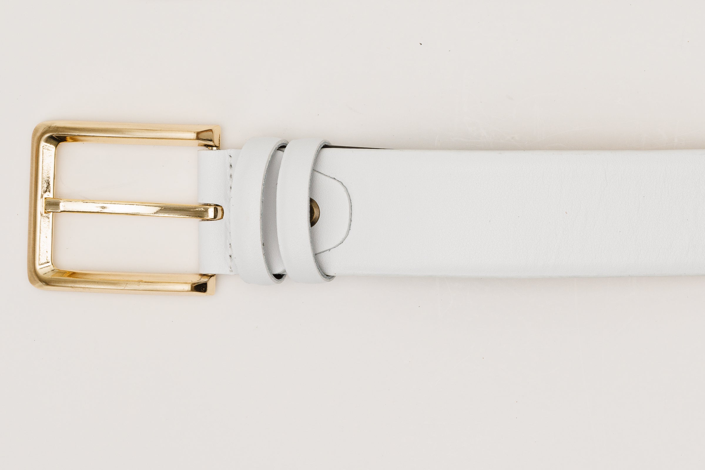 The Infanta White Spike Leather Belt - Vinci Leather