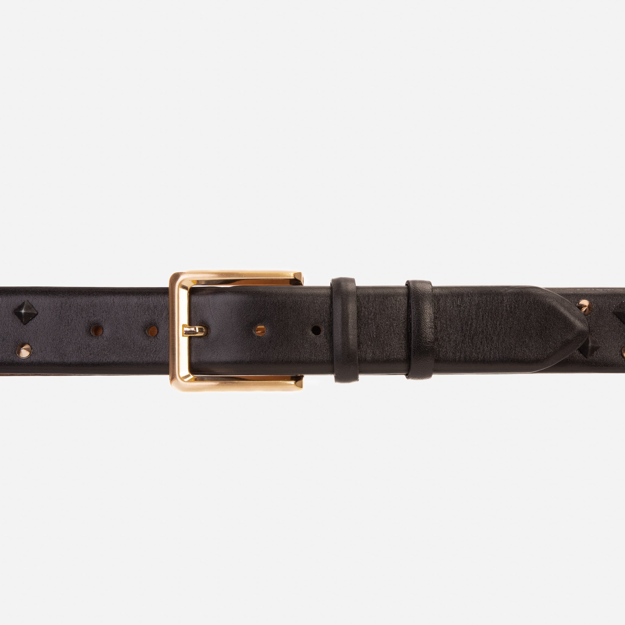 The Infanta Black Spike Leather Belt - Vinci Leather