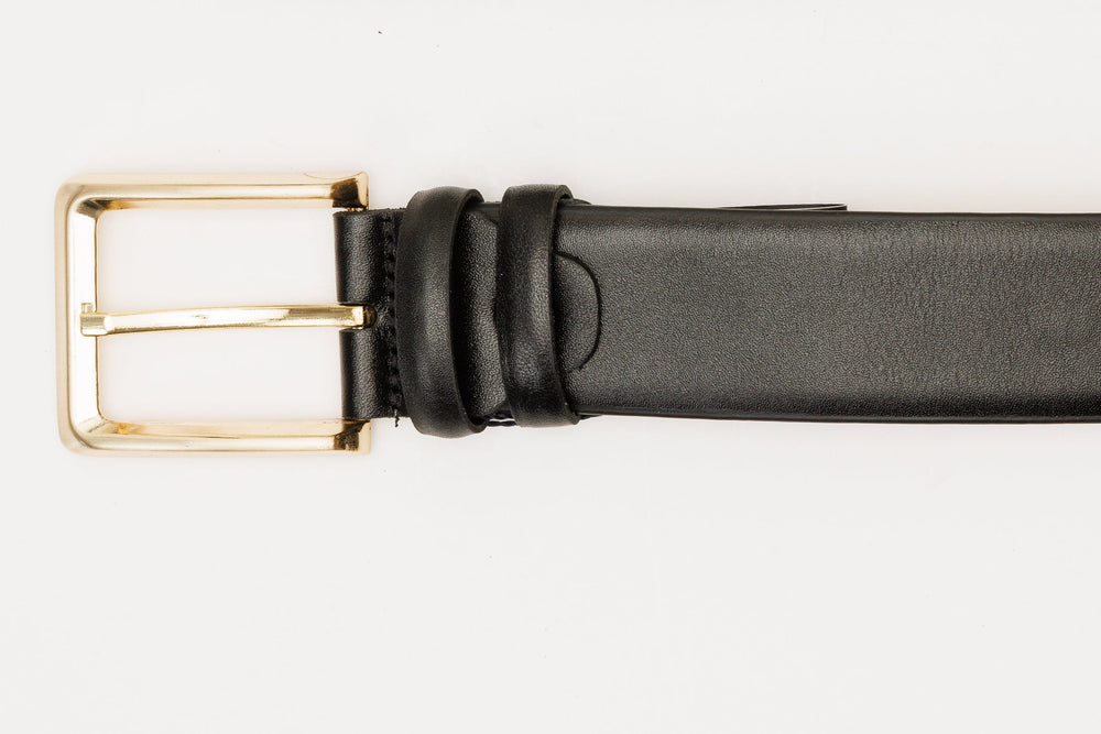 The Infanta Black Spike Leather Belt - Vinci Leather