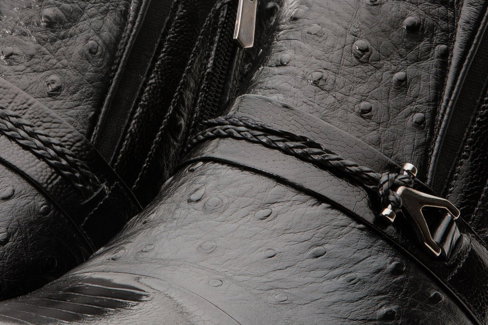 The Dallas Black Leather Bit Ankle Zip-Up Dress Boot - Vinci Leather