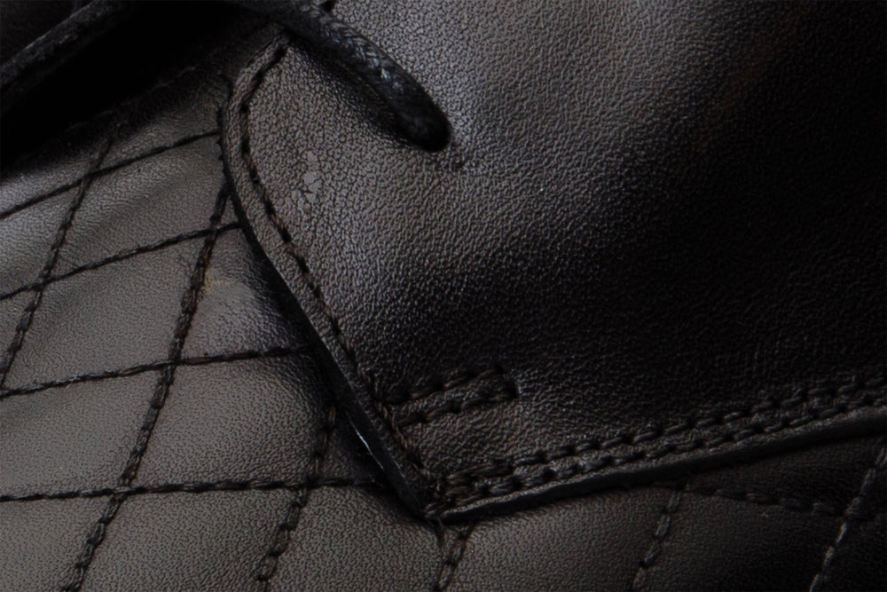 The Zeus Black Leather Lace-Up Boot with a Zipper - Vinci Leather