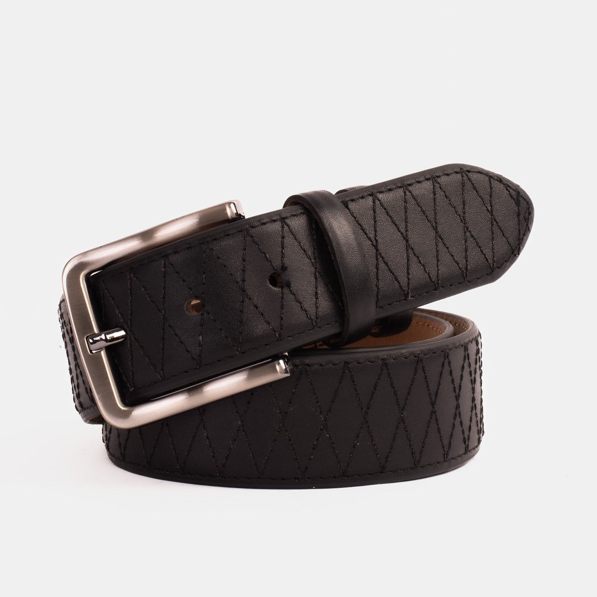 The Adler Black Leather Belt - Vinci Leather