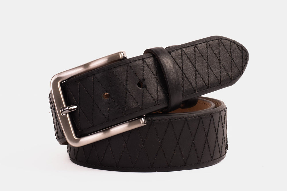 The Adler Black Leather Belt - Vinci Leather